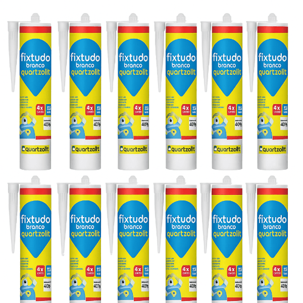 Kit 12 Unidades Selante Fixtudo Silicone Pu Cola Embaixo D'agua