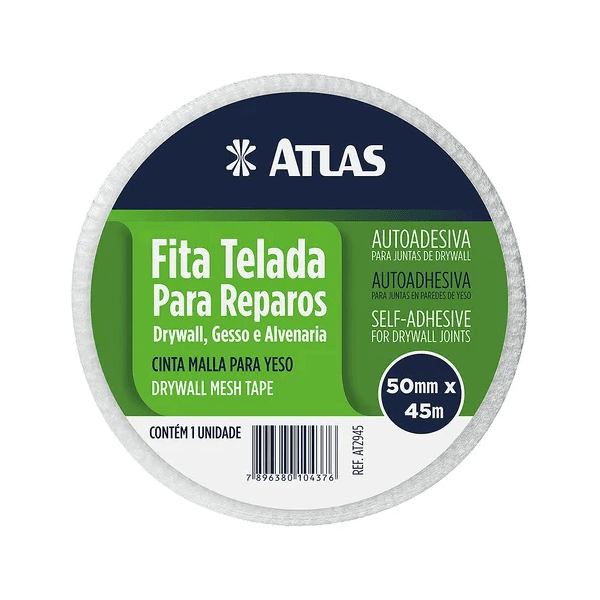 Fita Telada Auto Adesiva Para Reparos Drywall 50mmx45m Atlas 