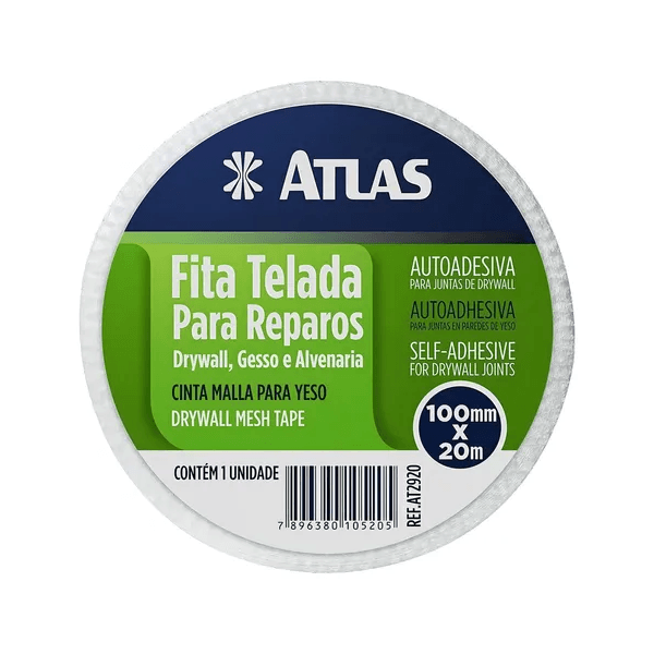 Fita Telada Reparos de 100mm x 20m para Reparos em Gesso, Drywall e Acartonado
