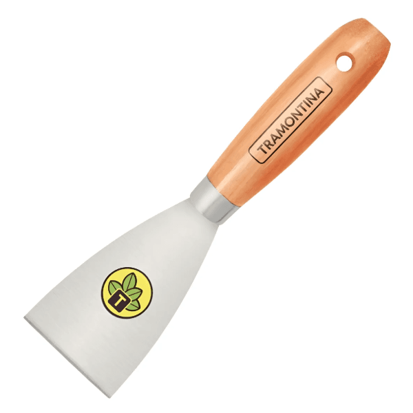 Espátula Rígida 6 cm Tramontina em Aço Carbono com Cabo de Madeira