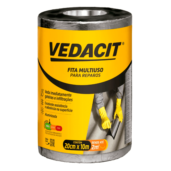 Manta Asfáltica Auto Adesivo Aluminio 20cm x10m Vedacit 