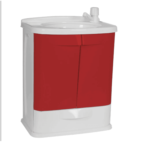 Gabinete Banheiro Lavável 100 Pvc Astra Gab5br Cor Da Pia Branco Cor Do Móvel Bordô