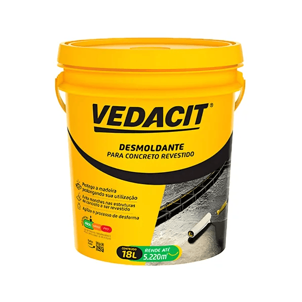 Desmoldante Vedacit 18 Litros Desmol P/ Concreto Revestido Branco