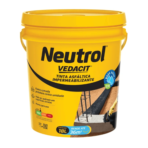 Neutrol Acqua Tinta Asfáltica 18 Lts Vedacit