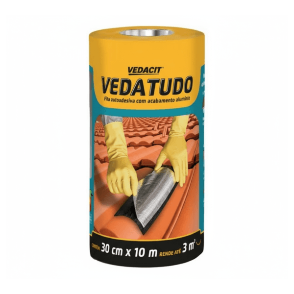 Fita Manta Asfáltica Vedacit 30cmx10mt Multiuso Vedatudo