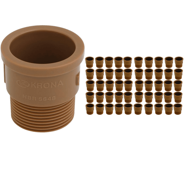 Adaptador Soldável Curto Krona 25mm x 3/4" – Pacote com 50 Peças