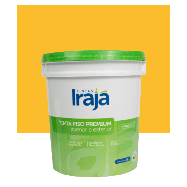 Tinta Piso Premium Irapiso Amarelo Demarcação Iraja Balde 18L