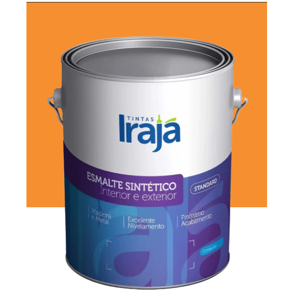Tinta Esmalte Sintético Standard Laranja Brilhante Irajá 3,6 L