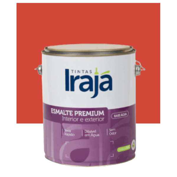 Tinta Esmalte Premium Base Água Laranja Irajá 3,6 L