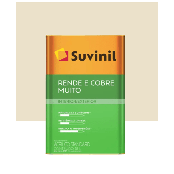 Tinta Acrílica Suvinil Rende e Cobre Muito Perola 18L
