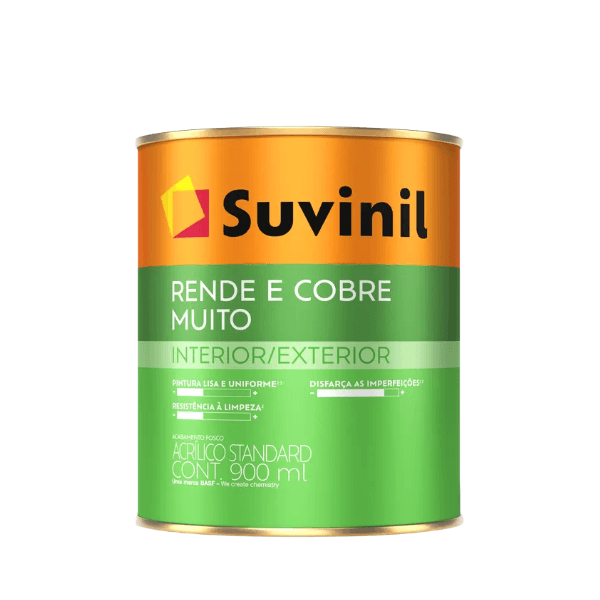 Tinta Acrílica Suvinil Rende e Cobre Muito Branco 900ml