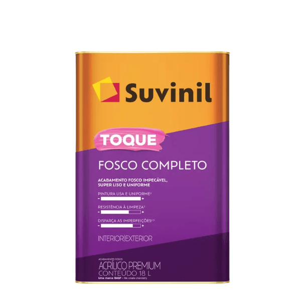 Tinta Acrílica Suvinil Toque Fosco Completo Premium Branco Neve 18L