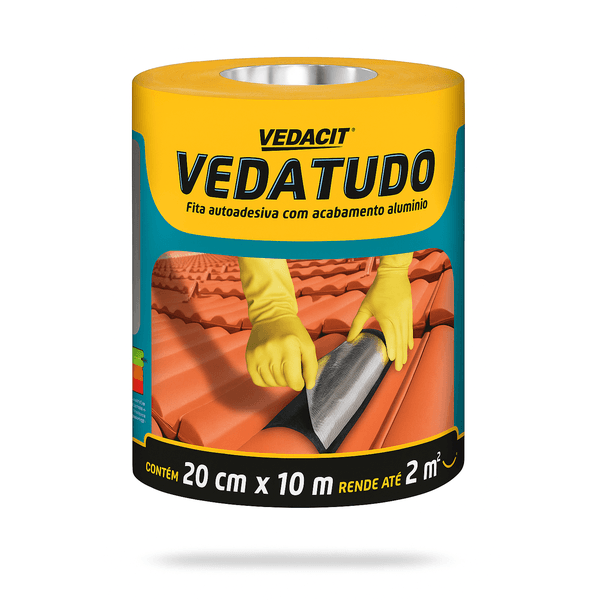 Fita Vedatudo 20cm x 10m - Impermeabilização e Vedação Eficiente