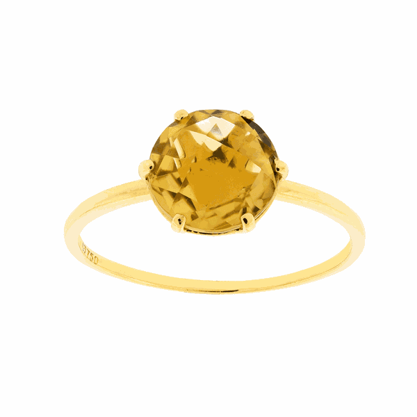 Anel em Ouro 18K com Pedra de Citrino - MICHELETTI JOIAS