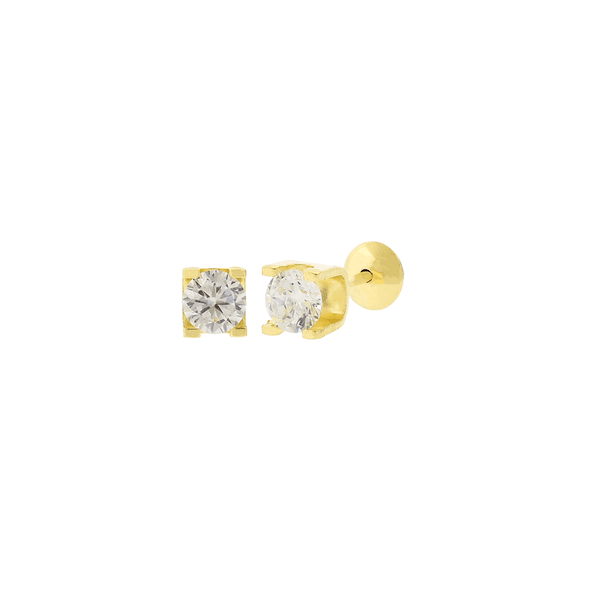 Brinco Em Ouro 18k Cartier Com Diamante 50 Pontos Br22100 Joiasgold