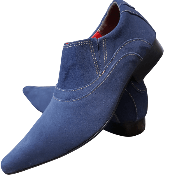 Sapato masculino, azul com detalhe camurça - detail II