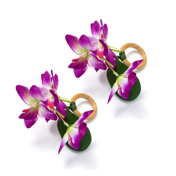 Porta Guardanapo de mini orquídea fúcsia