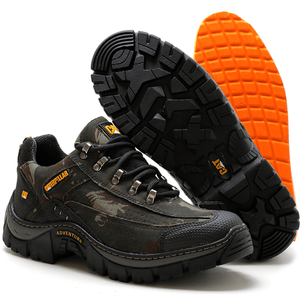 Bota Cano Curto Caterpillar em Couro Adventure Camuflado | NOTORIAN'S SHOP