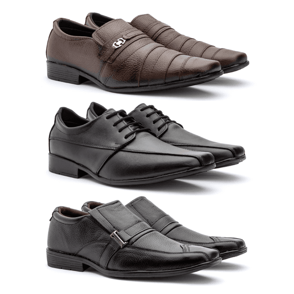 COURO KIT C/ 3 PARE REF 56 26fc/06fp/01fp | Borgatta | Calçados Sociais