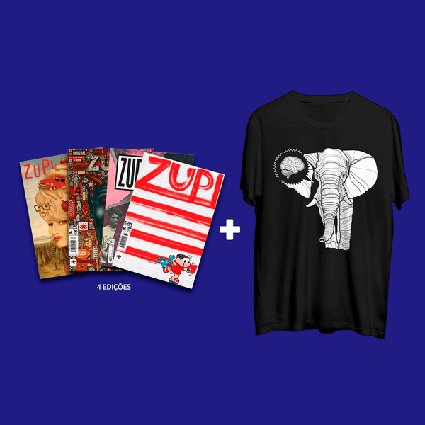 Kit 4 Revistas Zupi + Camiseta PS Elefante