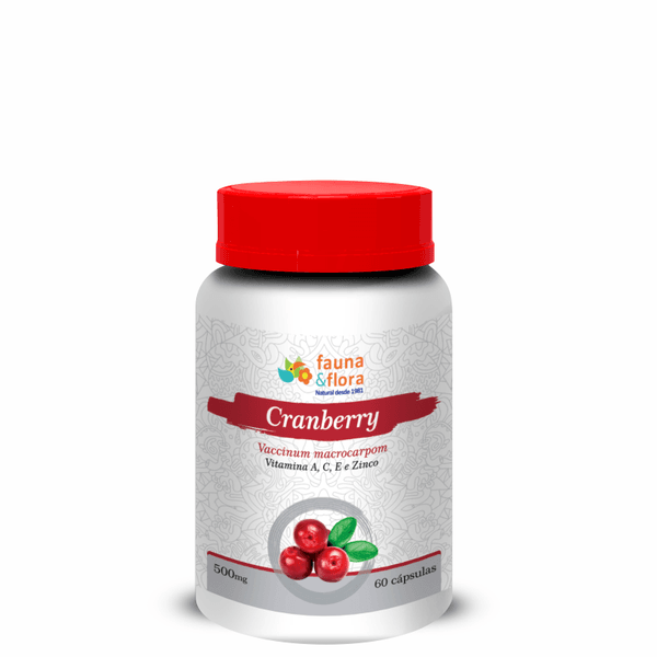 Cranberry para Infecções de urina com Vitaminas A, C, E e Zinco 500mg 60caps