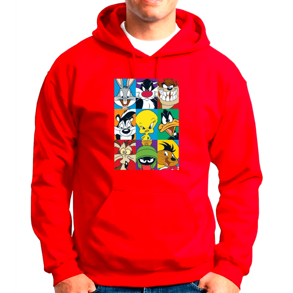 red looney tunes moletom com capuz