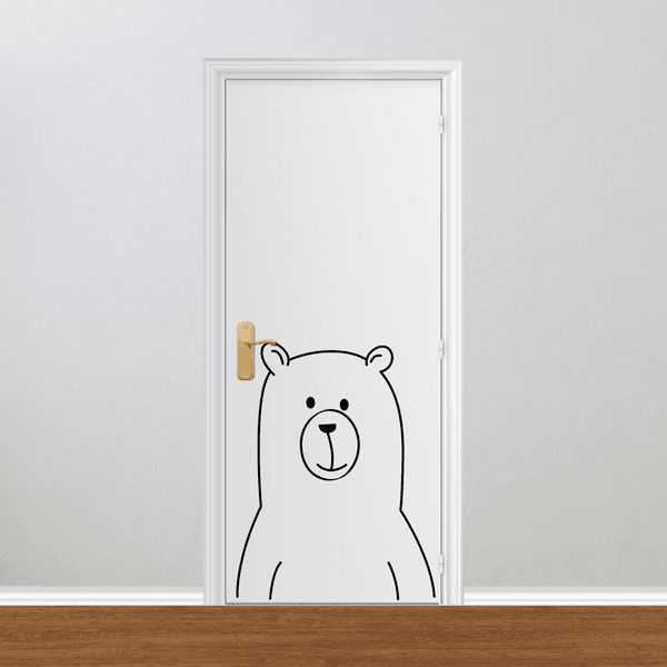 Adesivo para Porta - Urso Escandinavo Recorte