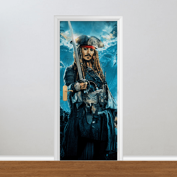Adesivo para Porta - Piratas do Caribe Jack Sparrow