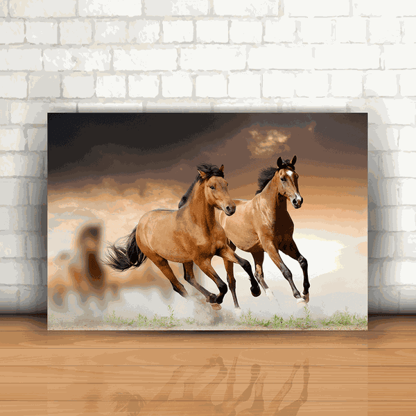 Placa Decorativa - Cavalos