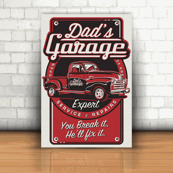 Placa Decorativa - Dad's Garage