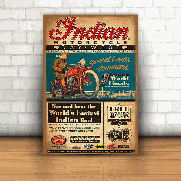 Placa Decorativa - Indian Motorcycle Evento