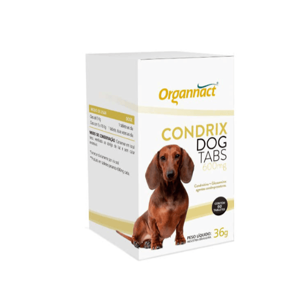 Suplemento Organnact Condrix Dog Tabs com 60 Tabletes 600 mg - 36 g, unica