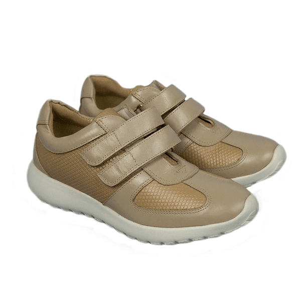 Sapatênis Feminino em Couro Bege | LOJAMIRONNELI