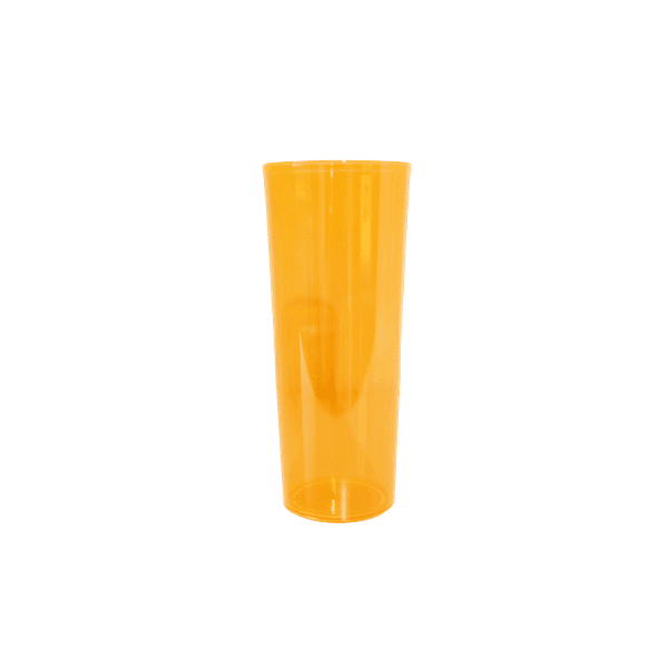 Copo Long Drink Laranja Neon - Caixa com 100 unidades 