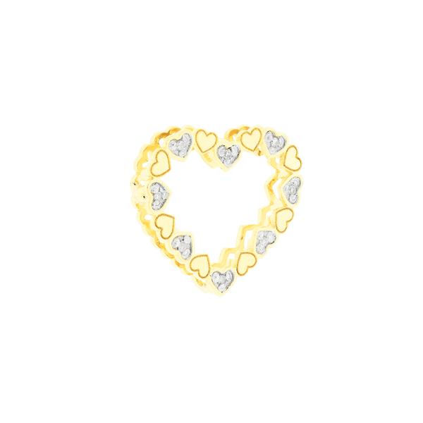 Pingente De Ouro 18k Coracao Duplo Com Diamantes Micheletti Joias Fabricada com materiais de alta qualidade. pingente de ouro 18k coracao duplo com diamantes