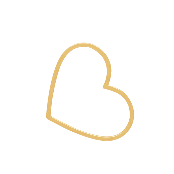 Pingente em Ouro Amarelo 18K Coração Vazado