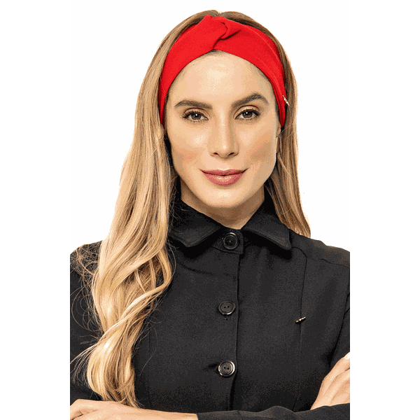 Turbante Feminino Vermelho Risco Finno Jalecos E Scrubs