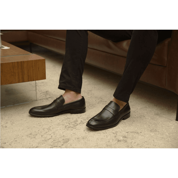 Sapato Masculino Mocassim Loafer Couro Pelica Preto | SOPRAFFINO