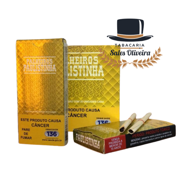 Palheiros Paulistinha Série Ouro - Display com 10 maços de 20 cigarros