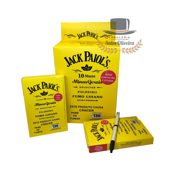 Palheiros Jack Paiols Fumo Goiano - 10 Maços de 20 Cigarros 