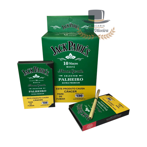 Palheiros Jack Paiols Menta - 10 Maços de 20 Cigarros 