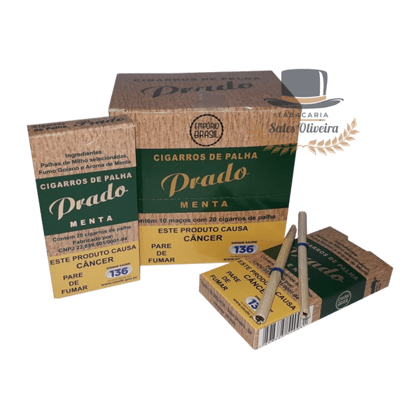 Palheiros Menta Prado - 10 maços de 20 cigarros