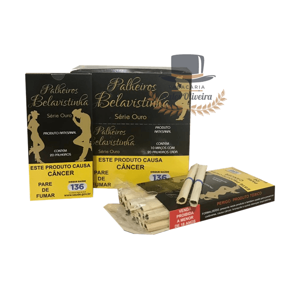 Palheiros Belavistinha Série Ouro - Display com 10 maços de 20 cigarros