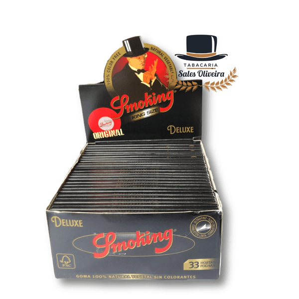 Caixa Seda Smoking Deluxe ORIGINAL - contém 50 livretos de 33 folhas ultrafinas.