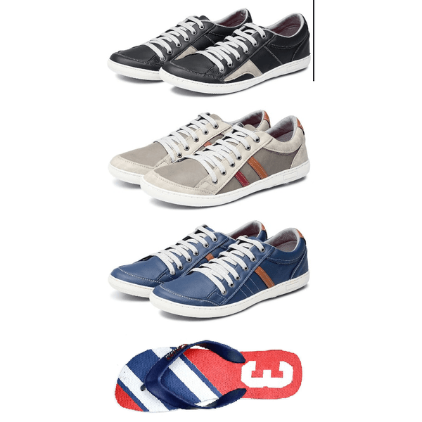 Kit 3 Tênis Sapatenis Chinelo Masculino Casual Top Franca Shoes