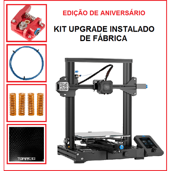 Impressora 3D CREALITY Ender 3 V2 - Placa 32Bits +Kit Upgrade Original