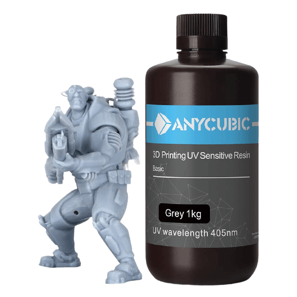  Resina UV Anycubic - Impressora 3D SLA/DLP - 405 Basic Cinza 1kg 
