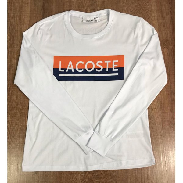 Camiseta Manga Longa Lacoste Branca All Style Outlet