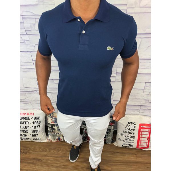 polo lacoste azul marinho