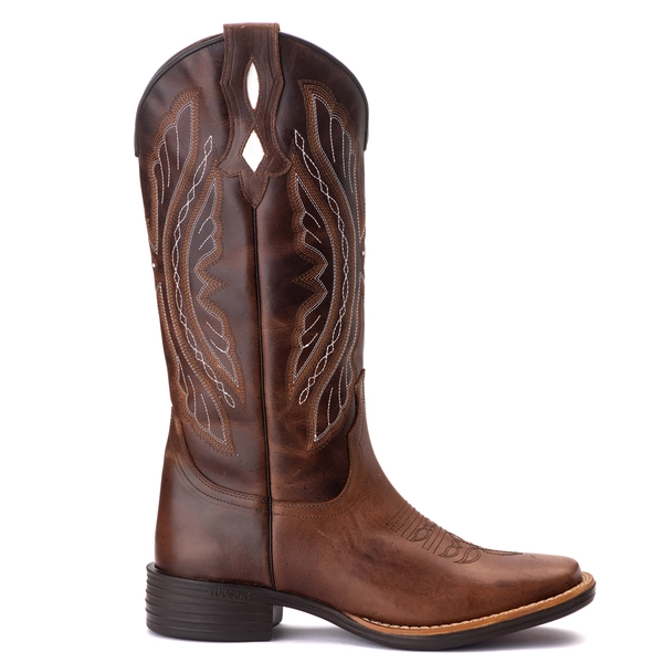 Bota Feminina Texana Tucson - Couro Euro Texas Wisky - Solado Flor ...